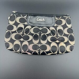 Coach Ashley Jacquard Womens Black Signature C Inner Pockets Wristlet Purse
